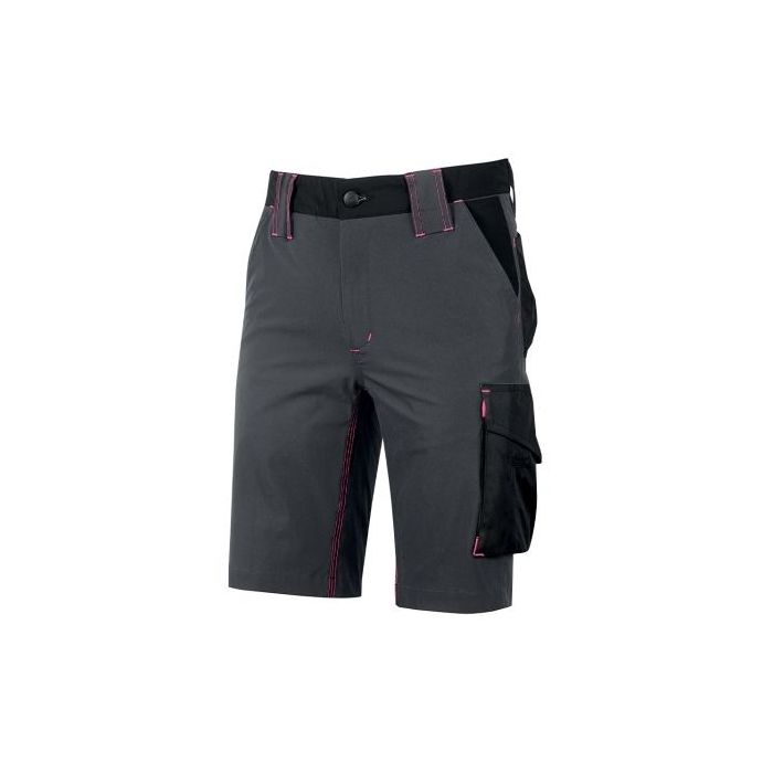 Upower Mercury Lady Pantalon Corto Elastico y Resistente - Talla 2XL - Repelente al Agua, Alta Transpirabilidad, Secado Rapido, Bolsillos Multifuncionales, Proteccion DPI1 - Color Gris Fucsia