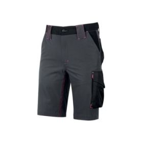Upower Mercury Lady Pantalon Corto Elastico - Talla S - Repelente al Agua, Alta Transpirabilidad, Secado Rapido, Bolsillos Multifuncionales, Cintura Ajustable, Proteccion DPI1 - Color Gris Fucsia