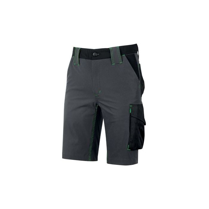 Upower Mercury Pantalon Corto de Alta Calidad - Talla XS - Repelente al Agua, Transpirable, Cintura Ajustable, Proteccion DPI1, Slim Fit - Color Gris Asfalto Verdoso