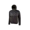 Upower Spock Chaqueta Hibrida Transpirable y Antiviento - Talla M - Cierre Impermeable, Capucha Ajustable, Plumon sin Costuras, Bolsillos Fluorescentes, Proteccion DPI1 - Color Negro Carbon
