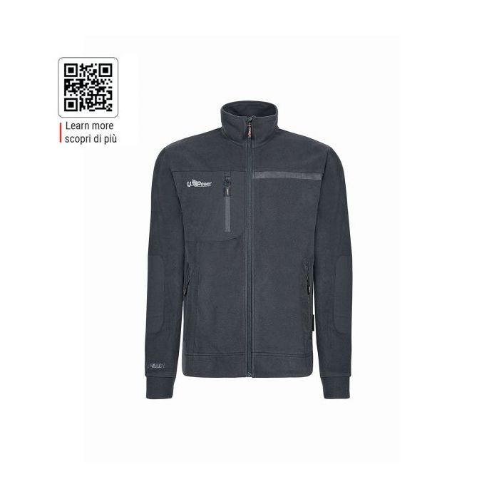Upower Venus Sudadera Polar con Cremallera - Talla M - Transpirable y Duradera, Acabados Hot Press, Bolsillos con Cierre, Proteccion DPI1 - Color Gris Asfalto