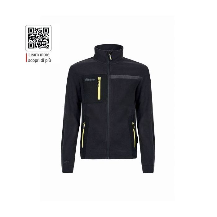 Upower Venus Sudadera Polar con Cremallera - Talla 3XL - Alta Transpirabilidad, Acabados Hot Press, Proteccion DPI1, Tres Bolsillos con Cremallera - Color Negro Carbon