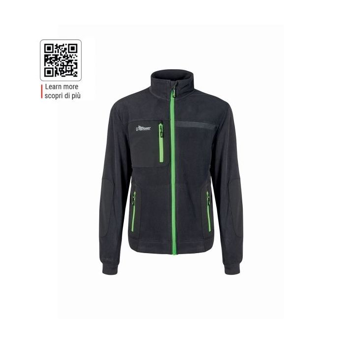 Upower Venus Sudadera Polar con Cremallera - Talla 2XL - Alta Transpirabilidad, Acabados Hot Press, Tres Bolsillos con Cremallera, Proteccion DPI1 - Color Gris Asfalto Verdoso