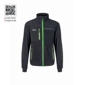 Upower Venus Sudadera Polar con Cremallera - Talla S - Alta Transpirabilidad, Acabados Hot Press, Tres Bolsillos con Cremallera, Proteccion DPI1 - Color Gris Asfalto Verdoso