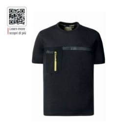 Upower Christal Camiseta Hombre con Termorregulacion Inteligente - Talla M - Efecto Antimicrobiano, Detalles Reflectantes, Bolsillo con Cremallera, Proteccion DPI1 - Color Negro Carbon