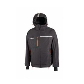 Upower Wink Chaqueta de Trabajo de Invierno - Talla S - Acolchado de Grafeno, Impermeable, Capucha Regulable, Multibolsillos, Detalles Reflectantes, Proteccion DPI1 - Color Gris Asfalto