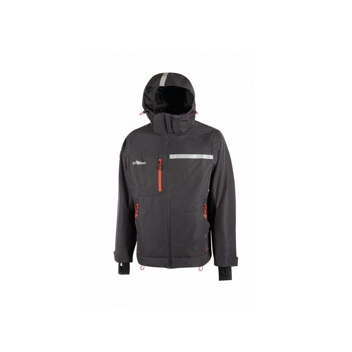 Upower Wink Chaqueta de Trabajo de Invierno - Talla S - Acolchado de Grafeno, Impermeable, Capucha Regulable, Multibolsillos, Detalles Reflectantes, Proteccion DPI1 - Color Gris Asfalto