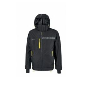 Upower Wink Chaqueta de Trabajo de Invierno - Talla 5XL - Acolchado de Grafeno, Impermeable, Capucha Fija Regulable, Multibolsillos, Detalles Reflectantes, Proteccion DPI1 - Color Negro Carbon