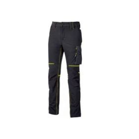 Upower World Lady Pantalon de Tejido U-4 - Talla M - Resistente y Transpirable, Secado Rapido, Multiples Bolsillos Funcionales, Ajuste Retractil, Detalles Reflectantes, Proteccion DPI1 - Color Negro Carbon