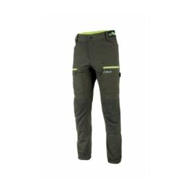 Upower Horizon Pantalones de Trabajo Elasticos - Talla 4XL - Corte Jogging, Impermeables, Transpirables, Secado Rapido, Multibolsillo, Proteccion Lumbar, DPI1 - Color Verde Oscuro