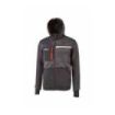Upower Galaxy Sudadera de Trabajo con Cremallera - Talla M - Material Suave y Transpirable, Secado Rapido, Multiples Bolsillos, Capucha Ajustable, Detalles Reflectantes, Proteccion DPI1 - Color Gris Asfalto