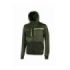 Upower Galaxy Sudadera de Trabajo con Cremallera - Talla L - Transpirable, Secado Rapido, Bolsillos con Drenaje, Capucha Ajustable, Bandas Reflectantes, Proteccion DPI1 - Color Verde Oscuro