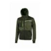 Upower Galaxy Sudadera de Trabajo con Cremallera - Talla L - Transpirable, Secado Rapido, Bolsillos con Drenaje, Capucha Ajustable, Bandas Reflectantes, Proteccion DPI1 - Color Verde Oscuro