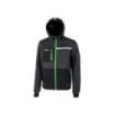 Upower Galaxy Sudadera de Trabajo con Cremallera - Talla 3XL - Material Suave y Transpirable, Secado Rapido, Multiples Bolsillos, Capucha Ajustable, Detalles Reflectantes, Proteccion DPI1 - Color Gris Asfalto Verdoso