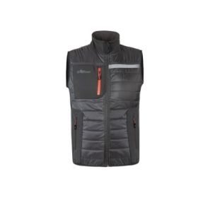 Upower Wall Chaleco de Trabajo con Relleno en Grafeno - Talla 5XL - Termorregulacion Avanzada, Resistente al Agua, Propiedades Bacteriostaticas, Multibolsillos, Diseño Deportivo - Color Gris Asfalto