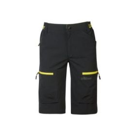 Upower Ares Bermudas de Trabajo con Corte Jogging - Talla 5XL - Tejido U-4 Way Stretch, Multibolsillos con Cremallera y Velcro, Proteccion Lumbar, Cinta Reflectante, Impermeables - Color Negro Carbon