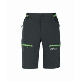 Upower Ares Bermudas de Trabajo con Corte Jogging - Talla S - Multibolsillos, Proteccion Lumbar, Cinta Reflectante, Transpirables e Impermeables - Color Gris Asfalto Verdoso