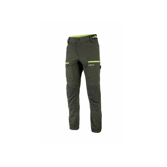 Upower Harmony Pantalones de Trabajo de Verano - Talla 3XL - Corte Jogging, Impermeables, Secado Rapido, Multiples Bolsillos, Detalles Reflectantes - Color Verde Oscuro
