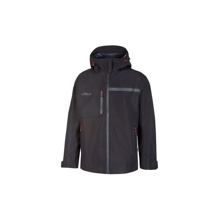 Upower Tutendo Chubasquero Impermeable Transpirable - Talla 2XL - Impresion Interna Grafeno, Termorregulador, Bacteriostatico, Costuras Termoselladas, Capucha y Puños Regulables, Elementos Reflectantes - Color Negro