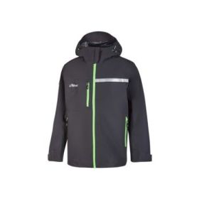 Upower Tutendo Chubasquero Impermeable Transpirable - Talla M - Impresion Interna en Grafeno, Termorregulador, Bacteriostatico, Costuras Termoselladas, Capucha Ajustable, Elementos Reflectantes - Color Gris Asfalto Verdoso