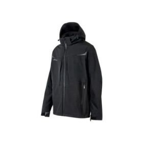 Upower Verve Chaqueta Tecnica Softshell - Talla L - Interior Micro-Fleece con Grafeno, Capucha Desmontable, Repelente al Agua, Detalles Reflectantes, Multiples Bolsillos con Cremallera - Color Negro