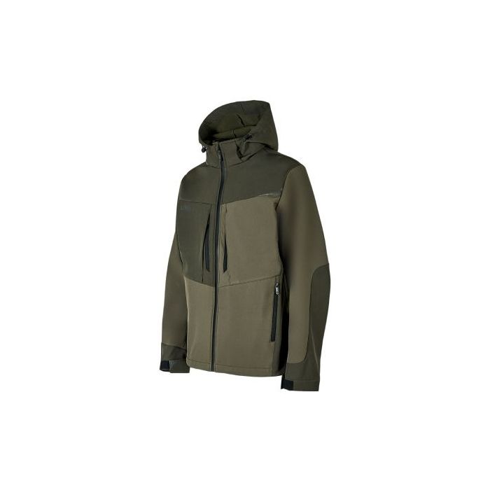 Upower Verve Chaqueta Tecnica - Talla 3XL - Proteccion Contra Lluvia y Frio, Capucha Desmontable, Multiples Bolsillos, Detalles Reflectantes, Cremallera Waterproof, Diseño Moderno - Color Verde Oscuro