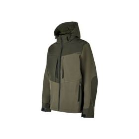 Upower Verve Chaqueta Tecnica - Talla M - Proteccion Contra Lluvia y Frio, Capucha Desmontable, Multiples Bolsillos, Detalles Reflectantes, Cremallera Waterproof, Diseño Moderno - Color Verde Oscuro