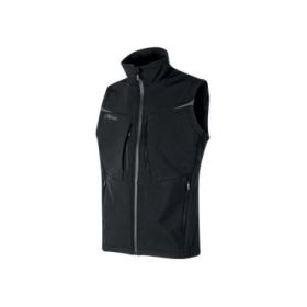 Upower Brio Chaleco de Trabajo Softshell - Talla 3XL - Repelente al Agua, Interior de Microfleece, Tecnologia de Grafeno, Multiples Bolsillos, Insertos Reflectantes, Cremallera Waterproof - Color Negro