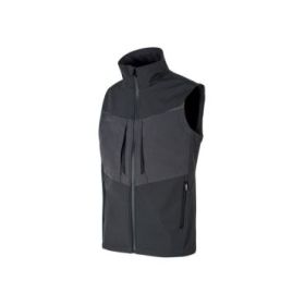 Upower Brio Chaleco de Trabajo Softshell - Talla XS - Repelente al Agua, Interior de Microfleece, Tecnologia de Grafeno, Multiples Bolsillos, Insertos Reflectantes, Cremallera Waterproof - Color Gris