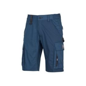 Upower Solaris Bermudas Cargo Funcionales - Talla 3XL - Tejido Ripstop Elastico, Multibolsillos, Detalles Reflectantes, Proteccion Lumbar, Cierre Antirayaduras, Porta Identificacion Oculto - Color Azul Marino
