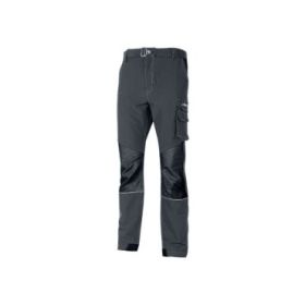 Upower Ibiza Pantalon de Trabajo Confortable - Talla M - Tejido Tecnico Elastico, Bolsillos Inteligentes, Cinturon Integrado, Detalles Reforzados, Cinta Reflectante, Alta Durabilidad - Color Gris Oscuro