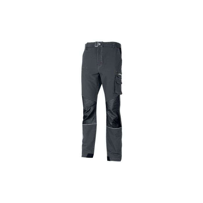 Upower Ibiza Pantalon de Trabajo Confortable - Talla M - Tejido Tecnico Elastico, Bolsillos Inteligentes, Cinturon Integrado, Detalles Reforzados, Cinta Reflectante, Alta Durabilidad - Color Gris Oscuro