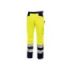 Upower Light Pantalon de Trabajo con Multiples Bolsillos - Talla M - Eslinga para Martillo, Cintura Elastica, Rodillas Preformadas, Rayas Reflectantes, Triple Costura, Proteccion DPI2 - Color Amarillo Fluorescente