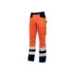 Upower Radiant Pantalon con Forro de Franela - Talla 4XL - Multiples Bolsillos, Ajuste de Cintura Elastico, Rodillas Preformadas, Detalles Reflectantes, Proteccion DPI2 - Color Naranja Fluorescente