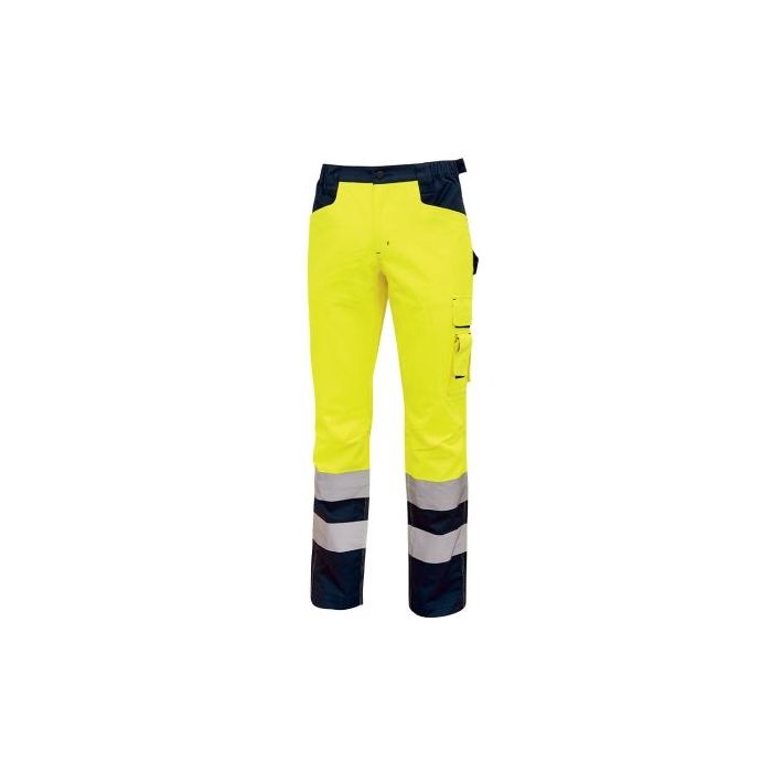 Upower Radiant Pantalon Confortable y Funcional - Talla M - Forro de Franela, Multiples Bolsillos, Ajuste de Cintura Elastico, Detalles Reflectantes, Proteccion DPI2 - Color Amarillo Fluorescente