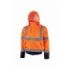 Upower Crafty Cazadora Bomber Alta Visibilidad - Talla 3XL - Mangas Separables, Bandas Reflectantes, Antilluvia, Transpirable, Impermeable, Capucha Plegable, Proteccion DPI3 - Color Naranja Fluorescente