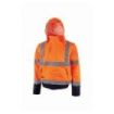 Upower Crafty Cazadora Bomber Alta Visibilidad - Talla M - Mangas Separables, Bandas Reflectantes, Antilluvia, Transpirable, Impermeable, Capucha Plegable, Proteccion DPI3 - Color Naranja Fluorescente