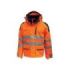 Upower Backer Parka Impermeable y Transpirable - Talla 2XL - Detalles Reflectantes, Multiples Bolsillos, Capucha Desmontable, Interior Termico, Proteccion DPI3, Tecnologia Free Sound - Color Naranja Fluorescente
