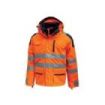 Upower Backer Parka Impermeable y Transpirable - Talla 4XL - Detalles Reflectantes, Multiples Bolsillos, Capucha Desmontable, Interior Termico, Proteccion DPI3, Tecnologia Free Sound - Color Naranja Fluorescente