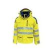 Upower Backer Parka Impermeable y Transpirable - Talla L - Detalles Reflectantes, Multiples Bolsillos Funcionales, Capucha Desmontable, Proteccion DPI3, Micro-Fleece en Cuello - Color Amarillo Fluorescente