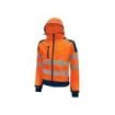 Upower Miky Chaqueta Softshell - Talla L - Transpirable, Elastica, Cortaviento, Repelente al Agua, Capucha Desmontable, Bolsillos con Cremallera, Detalles Reflectantes, Proteccion DPI2 - Color Naranja Fluorescente
