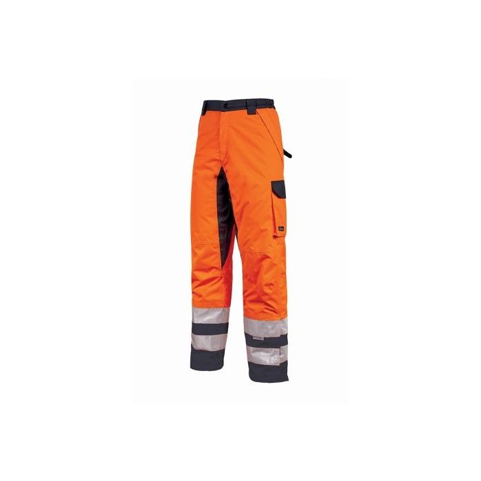 Upower Subu Pantalones Impermeables y Transpirables - Talla 3XL - Bolsillos Multifuncionales, Rodillas Reforzadas, Cintura Elastica, Proteccion Contra el Frio en 342:2018, DPI2 - Color Naranja Fluorescente