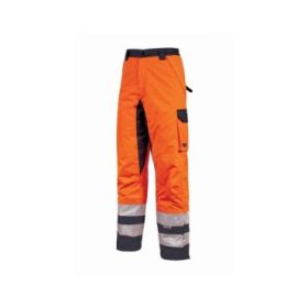 Upower Subu Pantalones Impermeables y Transpirables - Talla S - Bolsillos Multifuncionales, Rodillas Reforzadas, Cintura Elastica, Proteccion Contra el Frio en 342:2018, DPI2 - Color Naranja Fluorescente