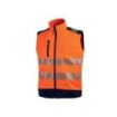Upower Dany Chaleco Soft Shell Transpirable - Talla 3XL - Impermeable, Bolsillo Pecho Cremallera, Cordon Antienredo, Corte Ajustado, Bandas Reflex, Proteccion DPI2 - Color Naranja Fluorescente