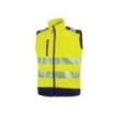 Upower Dany Chaleco Soft Shell Elastico Transpirable - Talla M - Impermeable, Bolsillo Pecho Cremallera, Cordon Antienredo, Bandas Reflex, Proteccion DPI2 - Color Amarillo Fluorescente