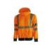 Upower Melody Sudadera Moderna - Talla L - Rayas Reflectantes, Cremallera Central, Cuello Alto, Capuchon Desmontable, Puños Elasticos, Proteccion DPI2, Bolsillos Inferiores - Color Naranja Fluorescente
