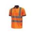 Upower Neon Polo de Manga Corta con Rayas Reflectantes - Talla L - Cuello Tres Botones, Banda para el Sudor, Ventilaciones Laterales, Proteccion DPI2, Comodidad y Durabilidad - Color Naranja Fluorescente
