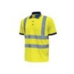 Upower Neon Polo de Manga Corta con Detalles Reflectantes - Talla M - Cuello Tres Botones, Banda para el Sudor, Ventilaciones Laterales, Transpirable, Proteccion DPI2 - Color Amarillo Fluorescente