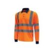Upower Shine Polo de Manga Larga con Detalles Reflectantes - Talla 3XL - Cuello Cerrado Tres Botones, Ventilaciones Laterales, Banda para el Sudor, Proteccion DPI3, Tela Duradera - Color Naranja Fluorescente