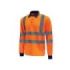 Upower Shine Polo de Manga Larga con Detalles Reflectantes - Talla 4XL - Cuello Cerrado Tres Botones, Ventilaciones Laterales, Banda para el Sudor, Proteccion DPI3, Tela Transpirable - Color Naranja Fluorescente